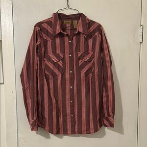 Wrangler Red Casual Button Down Shirt with Western Flair